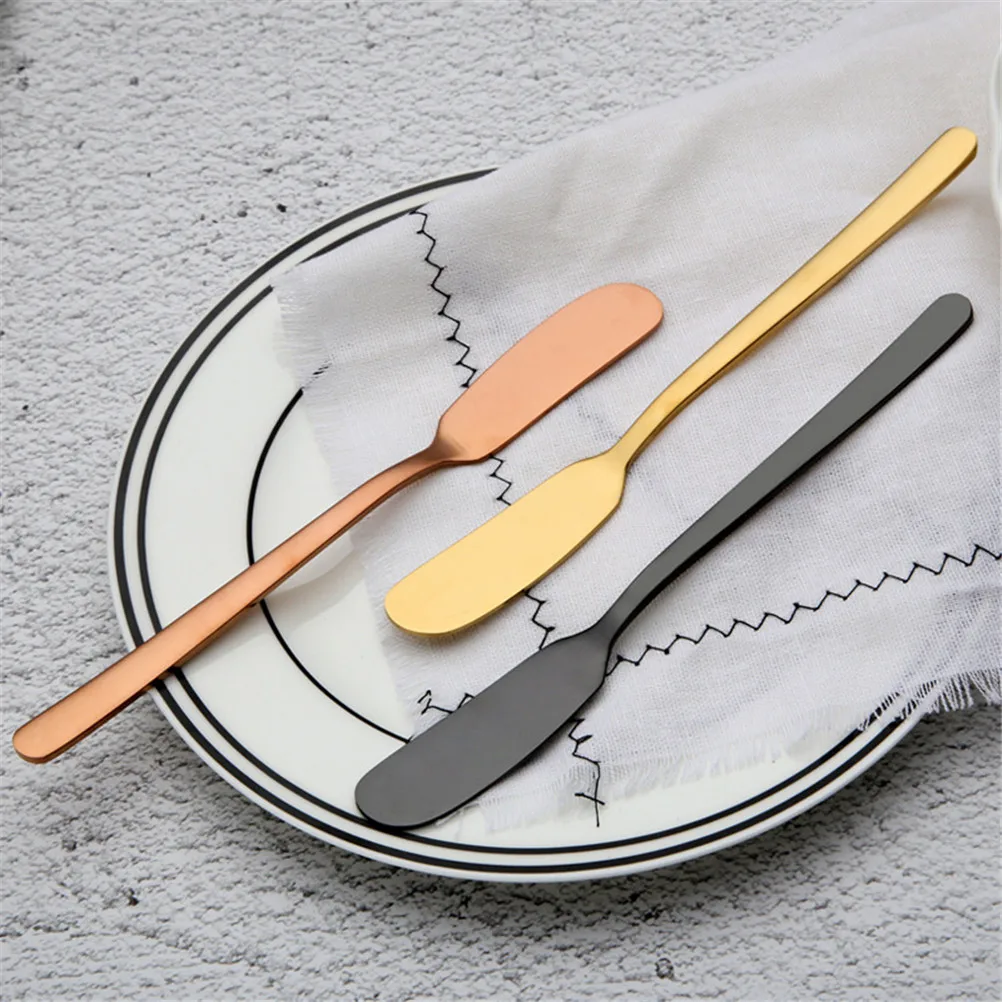1Pcs Stainless Steel Butter Knife Cheese Jam Dessert Crosses Cream Gold Black Rose Gold Knives Western Flatware Breakfast Tool
1Pcs Stainless Steel Butter Knife Cheese Jam Dessert Crosses Cream Gold Black Rose Gold Knives Western Flatware Breakfast Tool