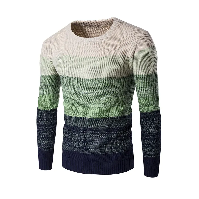 Осенний модный брендовый Повседневный свитер для мужчин с круглым вырезом в