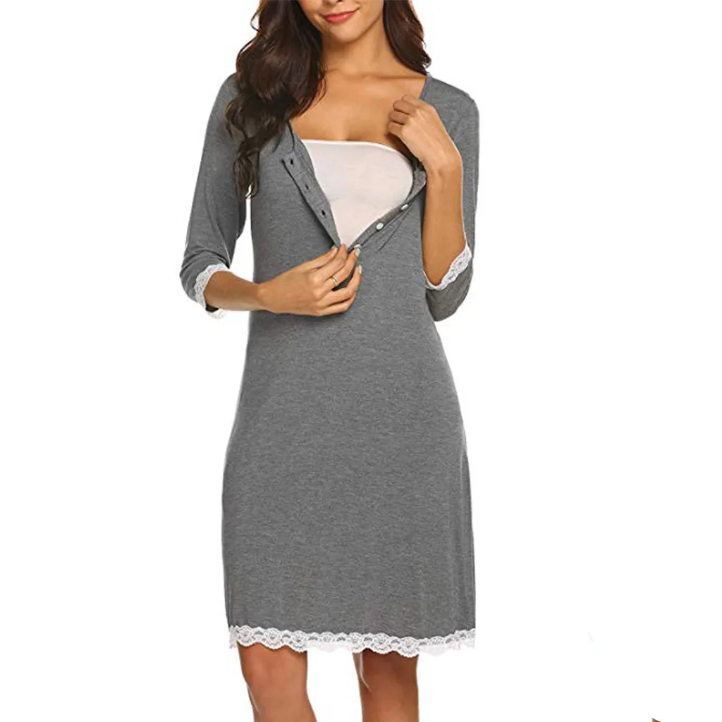 Women Dress Pregnancy Clothes Maternity Nursing Lace Delivery Nightgowns Tracksuit Breastfeeding Gown Dress Lactation Tops
Women Dress Pregnancy Clothes Maternity Nursing Lace Delivery Nightgowns Tracksuit Breastfeeding Gown Dress Lactation Tops