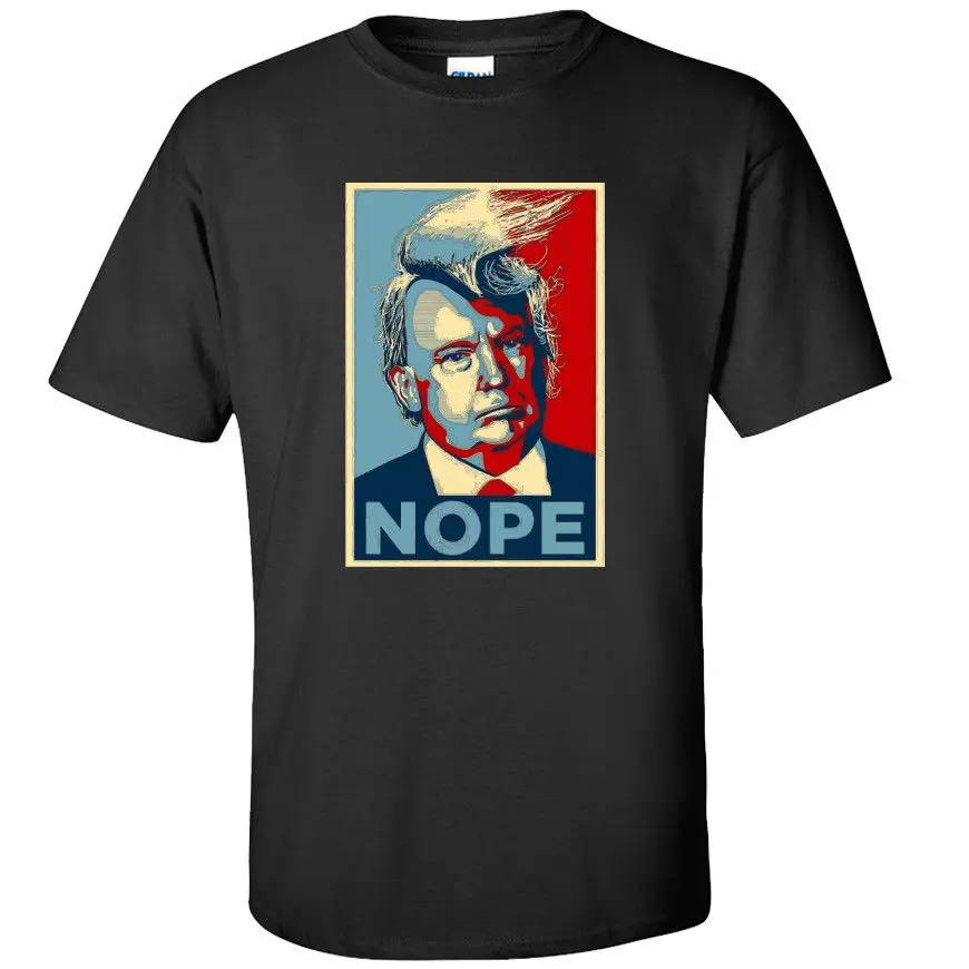 

Nope Trump T-Shirt - USA Funny Xmas North Korea - Adults & Kids Sizes - Black High Quality Custom Printed Tops Hipster T-Shirt