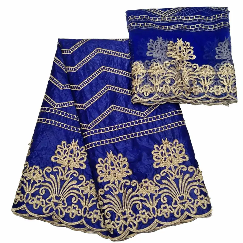Latest African Lace Fabric High quality embroidery Bazin Brode lace 5yards with 2yards tulle lace fabric BL1013
Latest African Lace Fabric High quality embroidery Bazin Brode lace 5yards with 2yards tulle lace fabric BL1013
