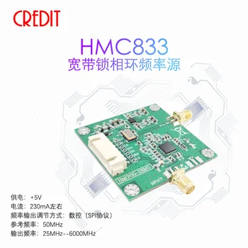 New HMC833 wideband phase-locked loop frequency source module 25M-6G RF signal source low noise LDO
New HMC833 wideband phase-locked loop frequency source module 25M-6G RF signal source low noise LDO