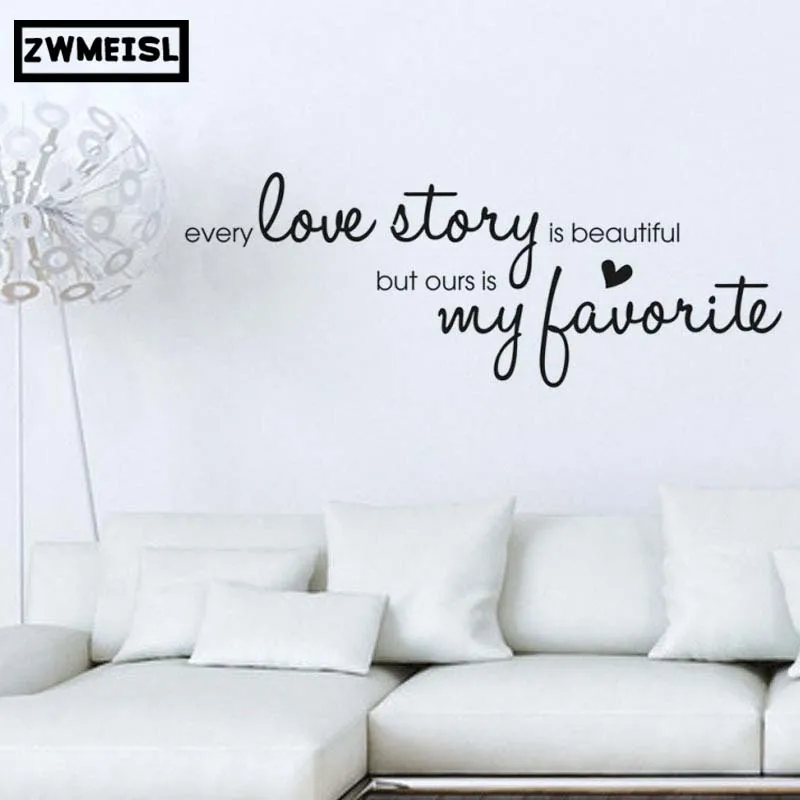 ZWMEISL Новое поступление таблички любой Love Story стены наклейки Home Decor Sweet