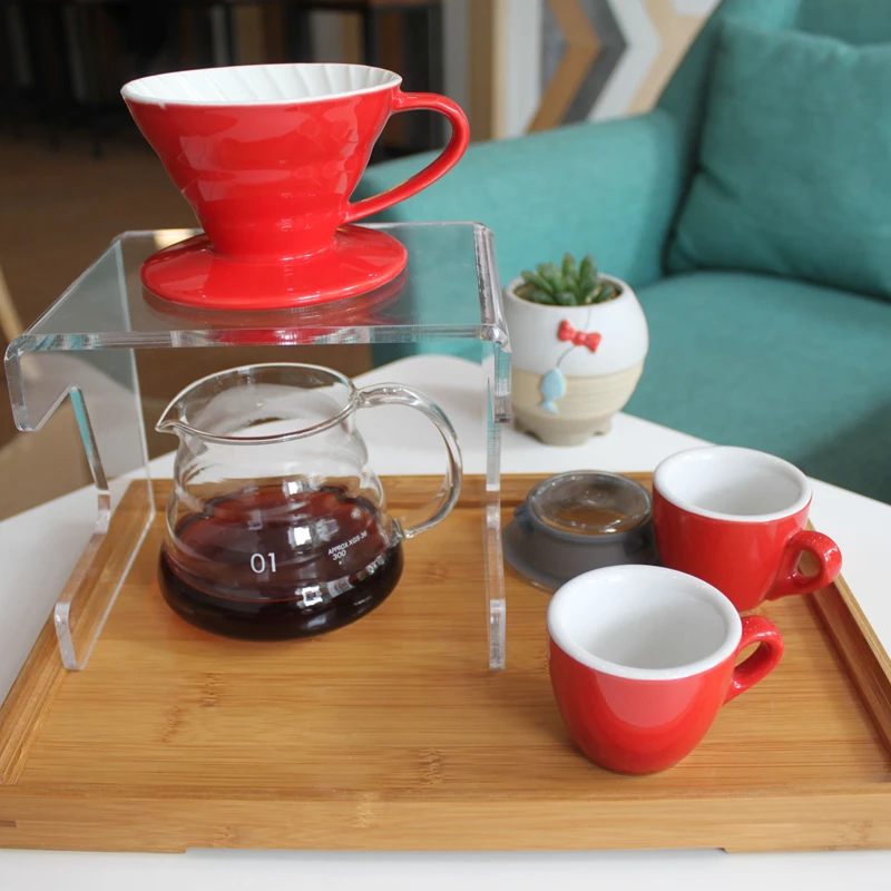 V60 hand drip Coffee percolators set for couple 1 dripper + 1 server+ 2 cups+ 1 bamboo tray + 1 rack for brewer and cafe
V60 hand drip Coffee percolators set for couple 1 dripper + 1 server+ 2 cups+ 1 bamboo tray + 1 rack for brewer and cafe
