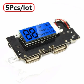 5Pcs/lot Dual USB 5V 1A 2.1A Mobile Power Bank 18650 Battery Charger PCB Module Board with LCD screen Display Free Shipping
5Pcs/lot Dual USB 5V 1A 2.1A Mobile Power Bank 18650 Battery Charger PCB Module Board with LCD screen Display Free Shipping