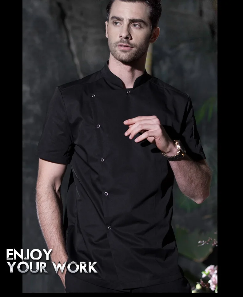 2017 New!Restaurant Coffee Bar Bakery Man Woman Short-sleeve Chef Jacket Summer Work Wear Comfortable Fashion Uniforms
2017 New!Restaurant Coffee Bar Bakery Man Woman Short-sleeve Chef Jacket Summer Work Wear Comfortable Fashion Uniforms
