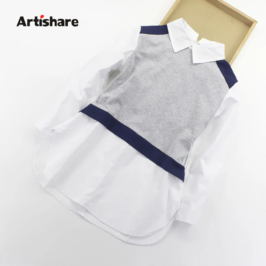 Girls Blouse Teenage Patchwork Kids Girls Shirt Spring Autumn Blouse For Girls Turn-Down Collar Girls Kids Clothes 8 10 12
Girls Blouse Teenage Patchwork Kids Girls Shirt Spring Autumn Blouse For Girls Turn-Down Collar Girls Kids Clothes 8 10 12