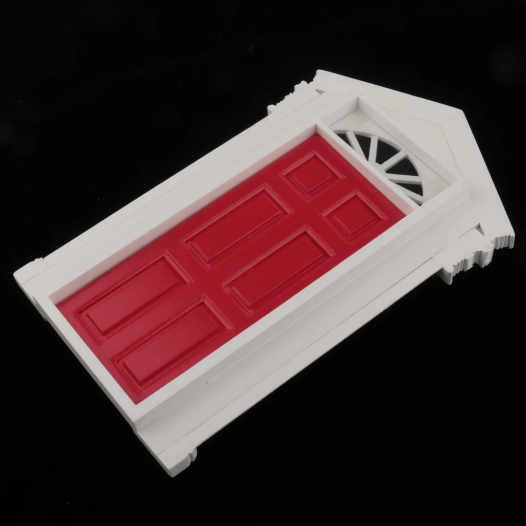 DIY 1:12 Dollhouse Miniature Wooden European-style Villa Gate Door 1/12 Doll House Decor Furniture Toys for Children Kids Gift