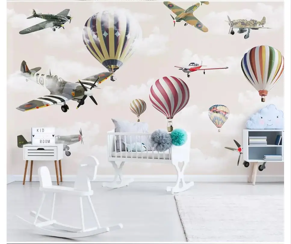 Custom photo wallpaper 3d wallpaper for walls 3 d Hand-painted cartoon airplane balloon sky children's room background wall
Custom photo wallpaper 3d wallpaper for walls 3 d Hand-painted cartoon airplane balloon sky children's room background wall