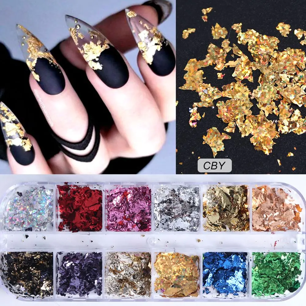 1 Box Gold Silver Irregular Aluminum Foil Paper Nail Art Sticker Glitter Flakes Sparkly Colorful Sequins Nail Art Decal
1 Box Gold Silver Irregular Aluminum Foil Paper Nail Art Sticker Glitter Flakes Sparkly Colorful Sequins Nail Art Decal