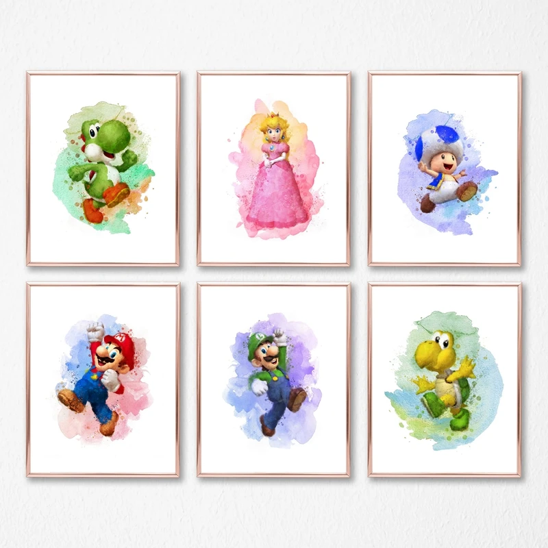 Super Mario Bros Watercolor Canvas Poster Art Prints Video Game Super Mario Birthday Party Pictures Painting Home Wall Art Decor
Super Mario Bros Watercolor Canvas Poster Art Prints Video Game Super Mario Birthday Party Pictures Painting Home Wall Art Decor