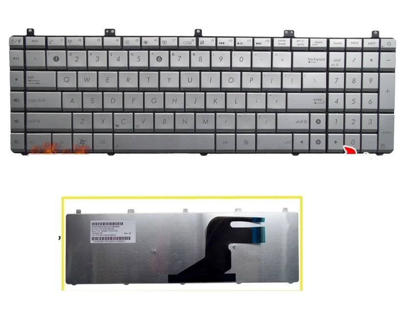 SSEA Новая Клавиатура США для ASUS N55 N55S N55SF N55SL Серебряная клавиатура | Компьютеры и
