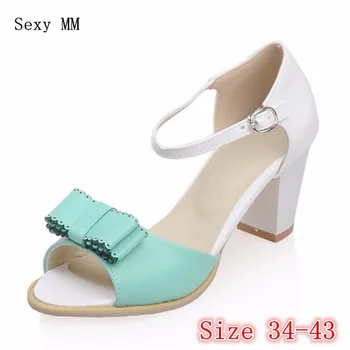High Quality Summer Pumps Sandals Women Peep Toe Thick High Heels Woman Party Wedding High Heel Shoes Plus Size 34-40.41.42.43
High Quality Summer Pumps Sandals Women Peep Toe Thick High Heels Woman Party Wedding High Heel Shoes Plus Size 34-40.41.42.43
