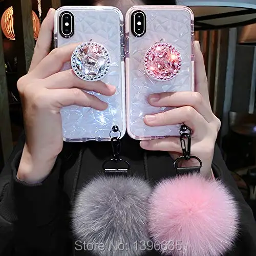 Hot Diamond Ring Holder TPU Cases For iPhone 11 Pro Max XS MAX XR XS X 7 8 plus 6 6s plus Pompoms Furry Strap Fundas
Hot Diamond Ring Holder TPU Cases For iPhone 11 Pro Max XS MAX XR XS X 7 8 plus 6 6s plus Pompoms Furry Strap Fundas
