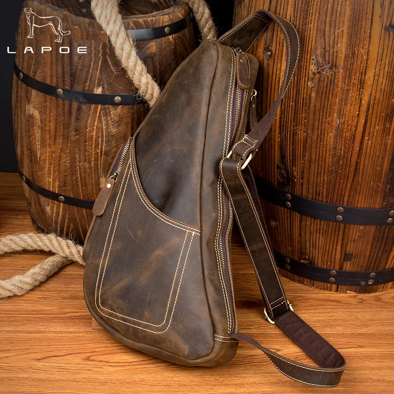 Genuine Leather Vintage Sling Bag Crazy Horse Leather Men Chest Pack Crossbody Shoulder Bag Messenger Bags For Travel Chest Bag
Genuine Leather Vintage Sling Bag Crazy Horse Leather Men Chest Pack Crossbody Shoulder Bag Messenger Bags For Travel Chest Bag