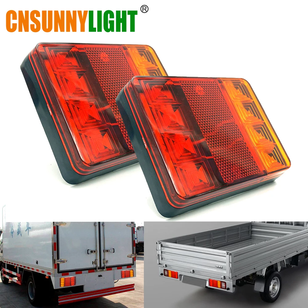 CNSUNNYLIGHT Car Truck Rear Tail Light Warning Lights Rear Lamps Waterproof Tailight Rear Parts for Trailer Caravans DC 12V 24V (6)