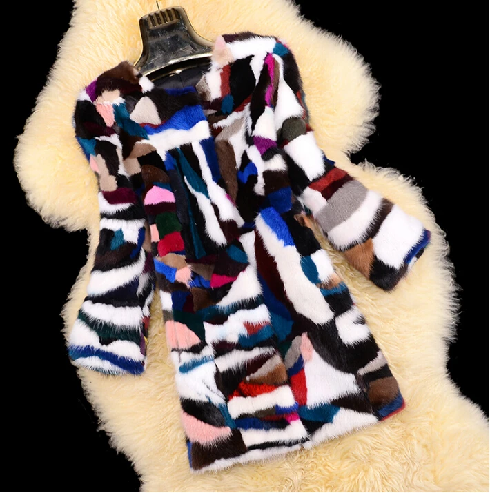 Real Mink Fur Colorful Long Mink Fur Coat Female handmade Mink Fur Long Overcoat TFP694
Real Mink Fur Colorful Long Mink Fur Coat Female handmade Mink Fur Long Overcoat TFP694