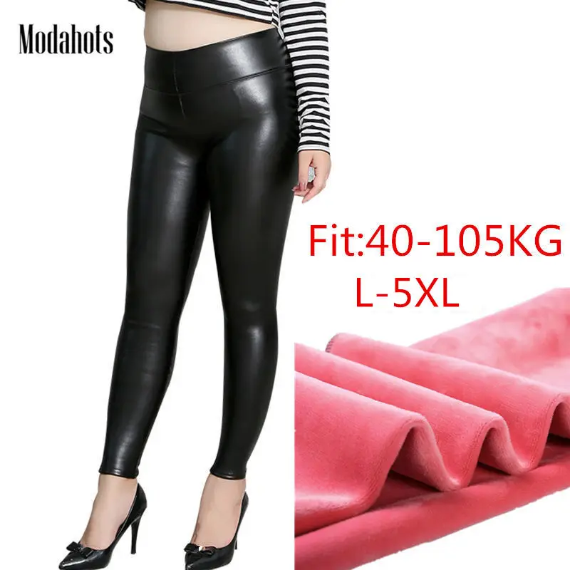 Winter Women High waist Leggings Black Fake Leather Plus Size Thick Velvet 5xL Big Sizes Large Legging Pants Soft Warm Leggins
Winter Women High waist Leggings Black Fake Leather Plus Size Thick Velvet 5xL Big Sizes Large Legging Pants Soft Warm Leggins