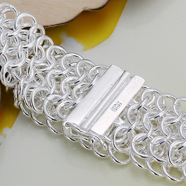 Fashion Silver Bracelet, Silver Plated Link Chain Bracelets High Quality Women Fashion Jewelry Gift
Fashion Silver Bracelet, Silver Plated Link Chain Bracelets High Quality Women Fashion Jewelry Gift