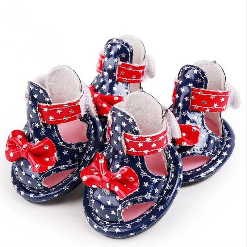 New Arrival 4pcs/Lot PU Pet Dog Shoes Cute Star Dog Shoes Breathable Skidproof Dog Sandals Red and Blue 5 Sizes Free Shipping
New Arrival 4pcs/Lot PU Pet Dog Shoes Cute Star Dog Shoes Breathable Skidproof Dog Sandals Red and Blue 5 Sizes Free Shipping