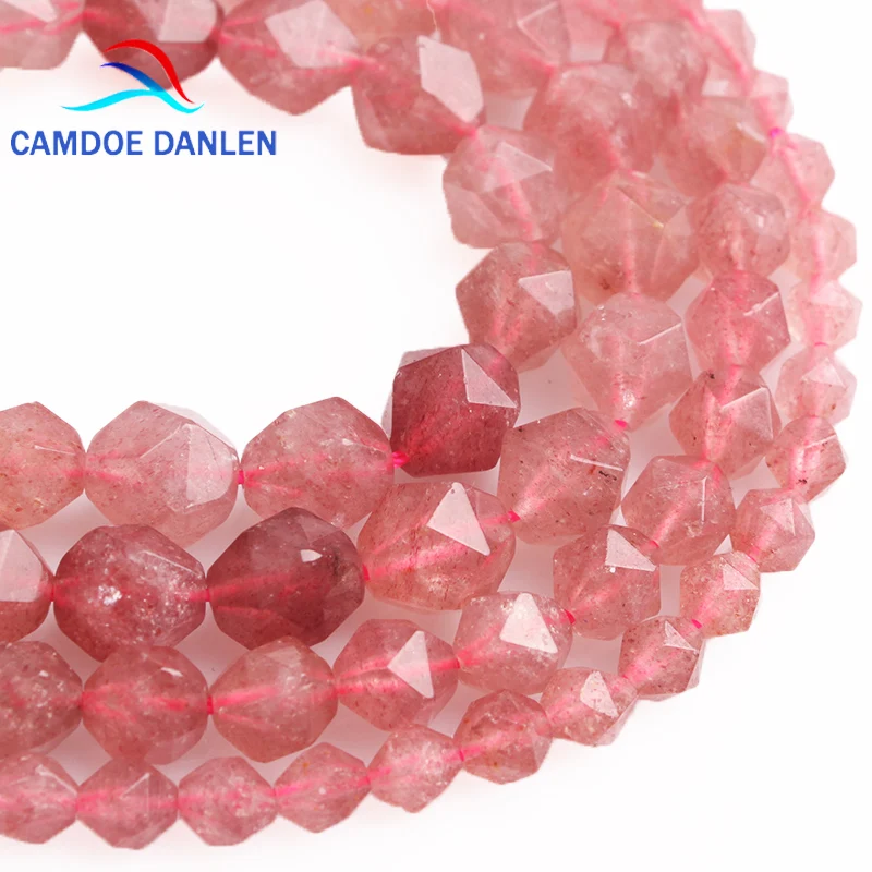 CAMDOE DANLEN Natural Stone Big Faceted Strawberry Rock Crystal Quartz Beads 6 8 10 MM Diy Beads Handmade For Jewelry Making
CAMDOE DANLEN Natural Stone Big Faceted Strawberry Rock Crystal Quartz Beads 6 8 10 MM Diy Beads Handmade For Jewelry Making