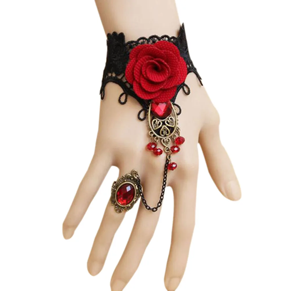 2017 Elegant Gothic Style Black Lace Red Rose Adjustable Finger Ring For Dance Party M201
2017 Elegant Gothic Style Black Lace Red Rose Adjustable Finger Ring For Dance Party M201