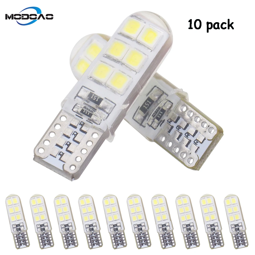 10Pcs T10 2835 LED Silicone Signal Lamp Clearance Lights 12 SMD LED Car Door Light Reading Lamps License Plate Light Trunk light
10Pcs T10 2835 LED Silicone Signal Lamp Clearance Lights 12 SMD LED Car Door Light Reading Lamps License Plate Light Trunk light