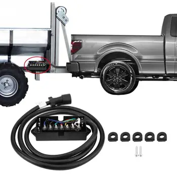 Heavy Duty 7 Way Plug Connector Weatherproof Inline Trailer Cord with 7 Gang Junction Box (8 Feet) Foot Cable for RV
Heavy Duty 7 Way Plug Connector Weatherproof Inline Trailer Cord with 7 Gang Junction Box (8 Feet) Foot Cable for RV