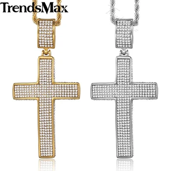 Trendsmax Hip Hop Men's Necklace CZ Cross Pendant Stainless Steel Rope Chain Gold/Silver Color Necklace For Men 29" 74cm KKNM165
Trendsmax Hip Hop Men's Necklace CZ Cross Pendant Stainless Steel Rope Chain Gold/Silver Color Necklace For Men 29" 74cm KKNM165
