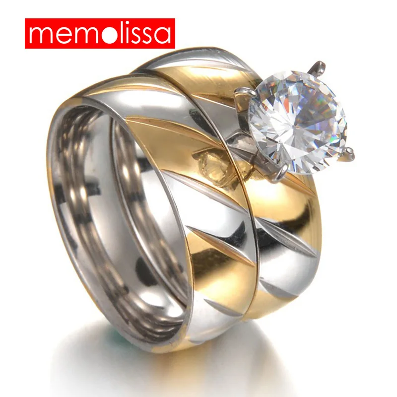 6mm x2 Romantic Wedding Ring For Lover White Zircon Gold-Color Stainless Steel Couple Rings For Engagement Party Jewelry
6mm x2 Romantic Wedding Ring For Lover White Zircon Gold-Color Stainless Steel Couple Rings For Engagement Party Jewelry