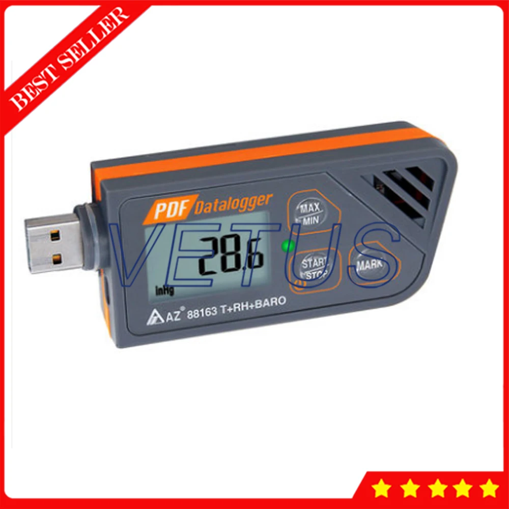 AZ88163 Digital Temperature Humidity Barometric Pressure USB Data logger Datalogger With -30 to 70'C temp Range
AZ88163 Digital Temperature Humidity Barometric Pressure USB Data logger Datalogger With -30 to 70'C temp Range