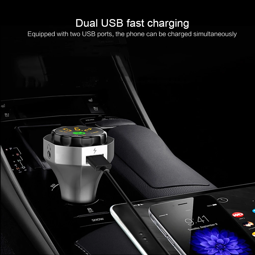 

Car MP3 Player Car Kit Handsfree Wireless Bluetooth FM Transmitter LCD MP3 Player Dual USB Charger 3.1A