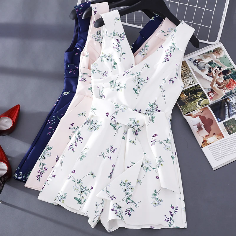 Playsuits V-neck Sleeveless Lace Up Print Loose Casual High Waist
Playsuits V-neck Sleeveless Lace Up Print Loose Casual High Waist