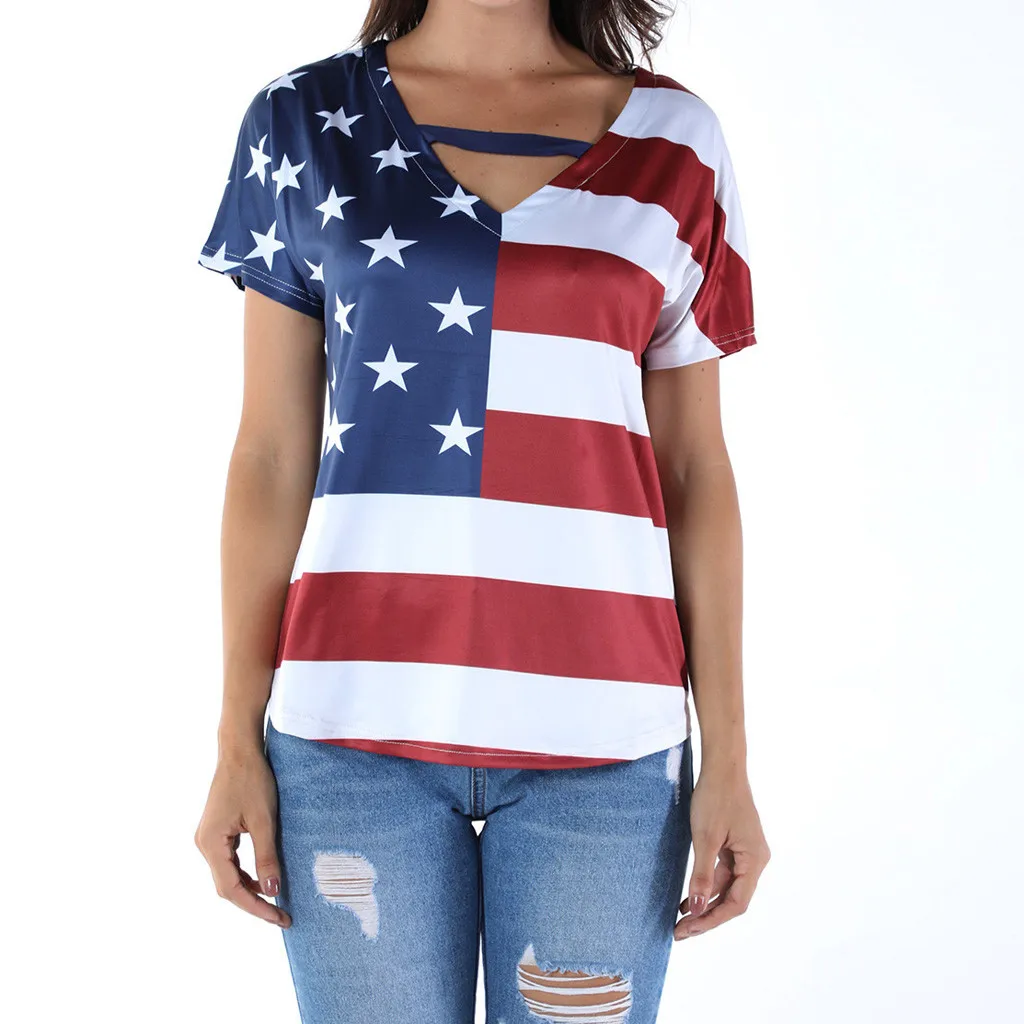 Women Plus Size summer Shirt Loose Star Stripe USA Flag America T-Shirt Top Fashion tee shirt femme camiseta mujer 2019 NEW
Women Plus Size summer Shirt Loose Star Stripe USA Flag America T-Shirt Top Fashion tee shirt femme camiseta mujer 2019 NEW