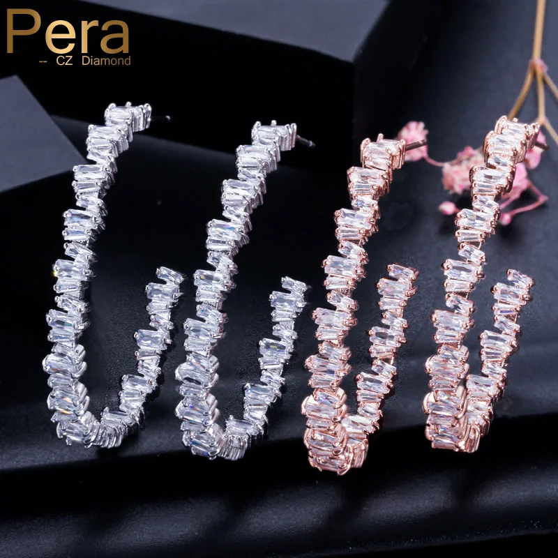 Pera 4cm Luxury Trendy Iregular Geometry Big Circle Round Cubic Zirconia Women Wedding Party Rose Gold Hoop Earring Jewelry E064
Pera 4cm Luxury Trendy Iregular Geometry Big Circle Round Cubic Zirconia Women Wedding Party Rose Gold Hoop Earring Jewelry E064