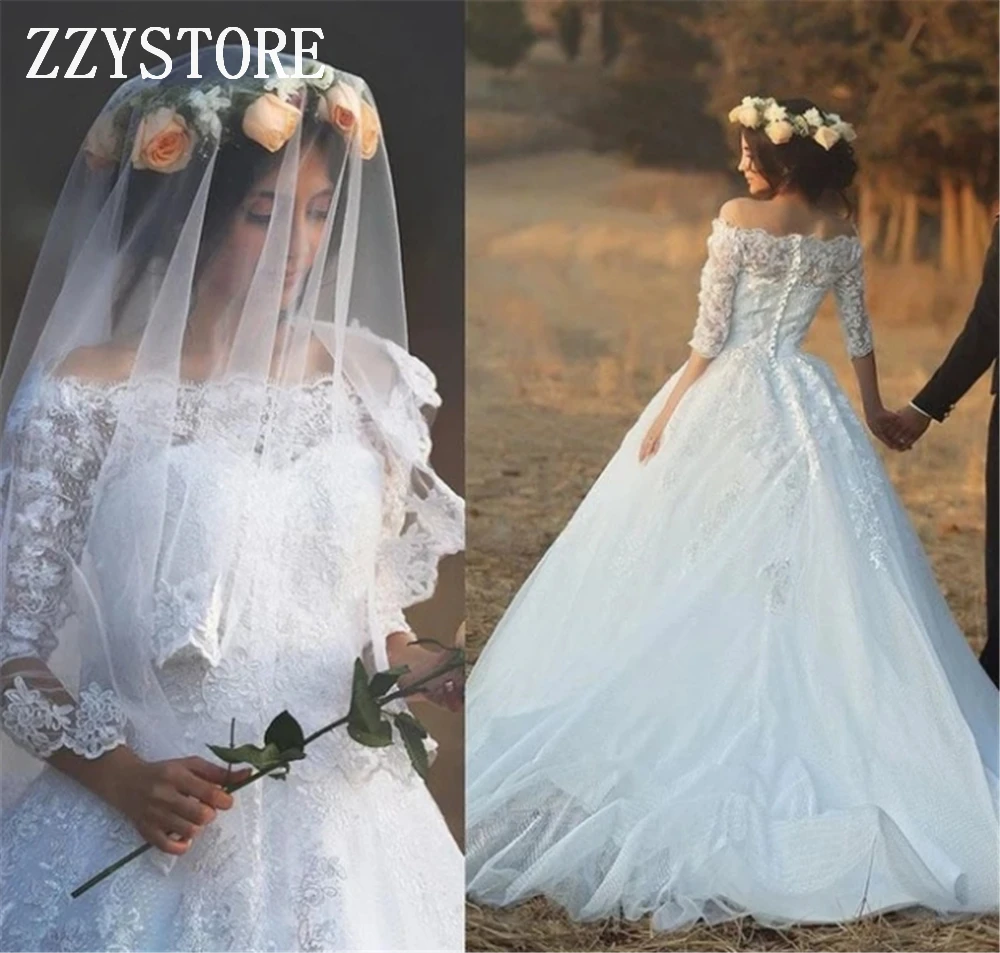 Illusion Princess Tulle Arabic White wedding dresses Apppliques Long Sleeves Beading Half Court Train Plus Size Wedding Gown
Illusion Princess Tulle Arabic White wedding dresses Apppliques Long Sleeves Beading Half Court Train Plus Size Wedding Gown