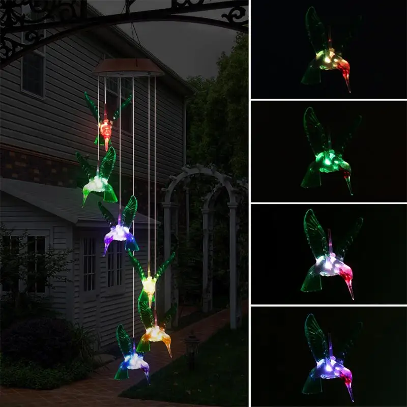 Color-Changing Outdoor LED Solar Lamp Birds Wind Home Garden Decor Solar Light Solar Powered Color-Changing Wind Chime Light
Color-Changing Outdoor LED Solar Lamp Birds Wind Home Garden Decor Solar Light Solar Powered Color-Changing Wind Chime Light