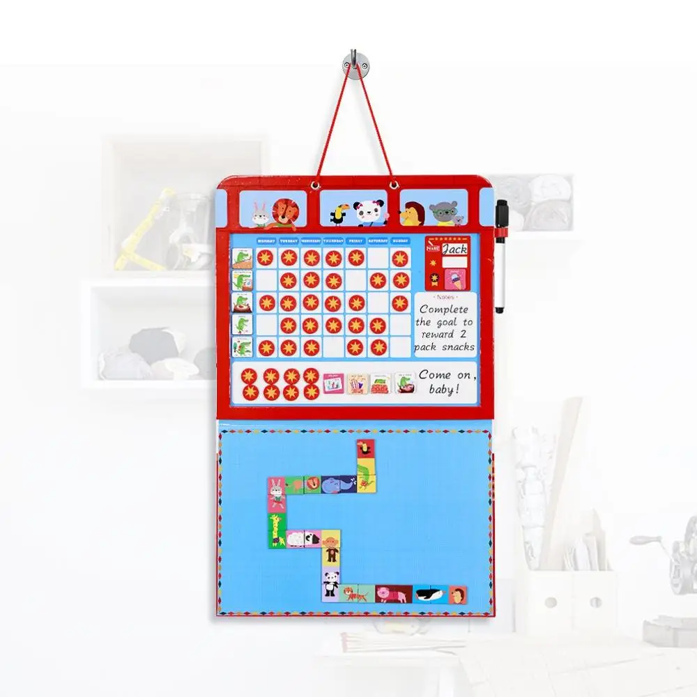 

Magnetic Chart Calendar Time Toys Educational Magnetic Reward Toy Behavior Record Board Playboard for Children Kids