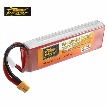 

Rechargeable Lipo Battery ZOP Power 11.1V 5000mAh 3S 60C XT60 Plug Connector For RC Quadcopter Airplane Helicopter Car