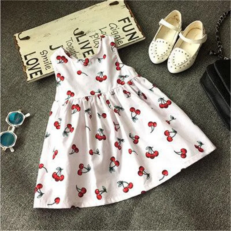 Girls Dress 2017 New Fashion Summer Cherry Print Children Sleeveless Baby Girl Cotton Party Dresses For Kids
Girls Dress 2017 New Fashion Summer Cherry Print Children Sleeveless Baby Girl Cotton Party Dresses For Kids