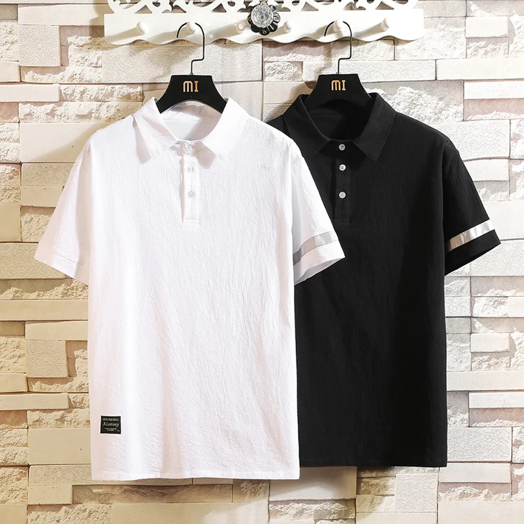 2019 New Stylish Clothing Men Summer Casual Patchwork Lapel Loose Cotton Linen Short Sleeve T-Shirts Tops Herrenmode Kurzarm Top
2019 New Stylish Clothing Men Summer Casual Patchwork Lapel Loose Cotton Linen Short Sleeve T-Shirts Tops Herrenmode Kurzarm Top