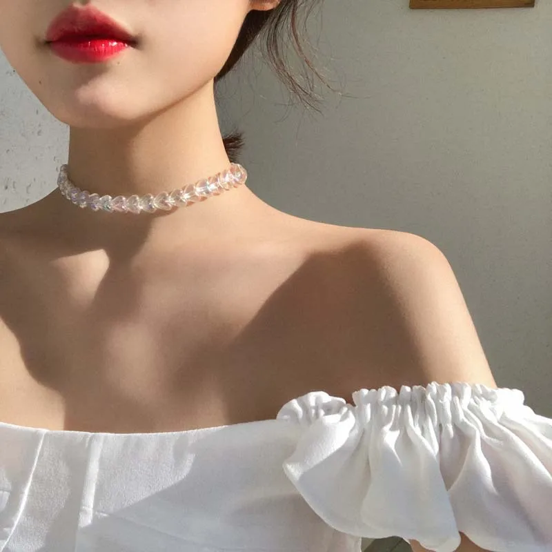 2019 New Girl's Acrylic Heart Chocker Necklaces For Women Lady's Korean Sweet Cute Romantic Short Transparent Heart Chokers
2019 New Girl's Acrylic Heart Chocker Necklaces For Women Lady's Korean Sweet Cute Romantic Short Transparent Heart Chokers
