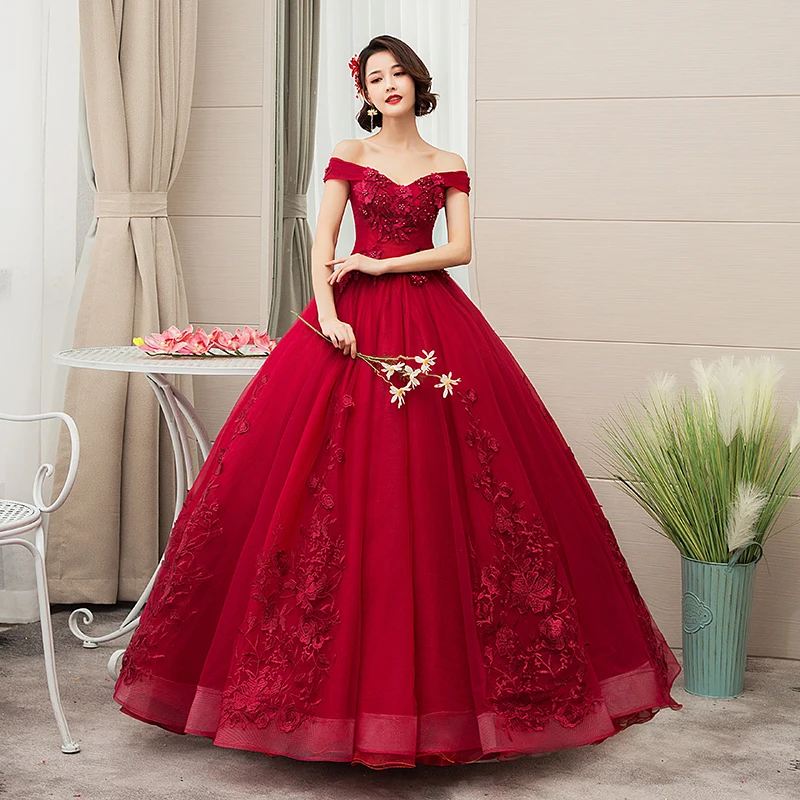 15 Anos Debutante Wine Red white Boat Neck Quinceanera Dress Tulle Appliques Lace Sweet Ball Gowns Vestidos De plue size
15 Anos Debutante Wine Red white Boat Neck Quinceanera Dress Tulle Appliques Lace Sweet Ball Gowns Vestidos De plue size