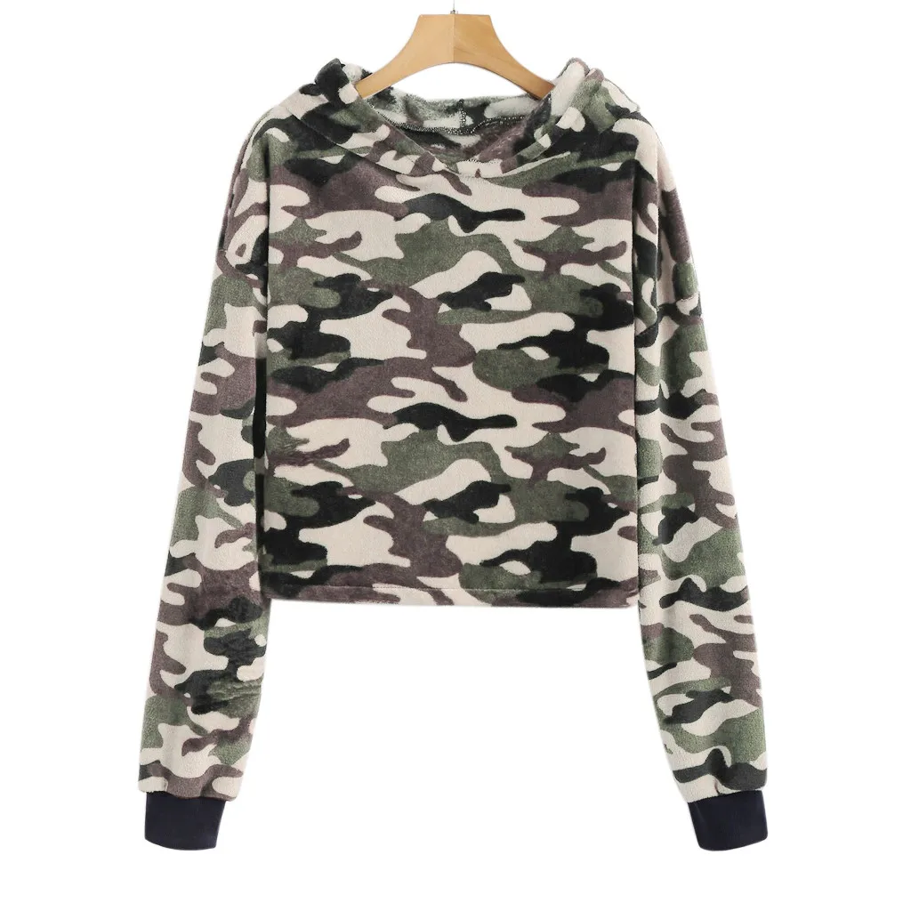 Camouflage Sweatshirts Women Sexy Cropped Hoodie Long Sleeve Hooded Sweatshirt Pullover Polerones Mujer Women Crop Top Hoodie 
Camouflage Sweatshirts Women Sexy Cropped Hoodie Long Sleeve Hooded Sweatshirt Pullover Polerones Mujer Women Crop Top Hoodie