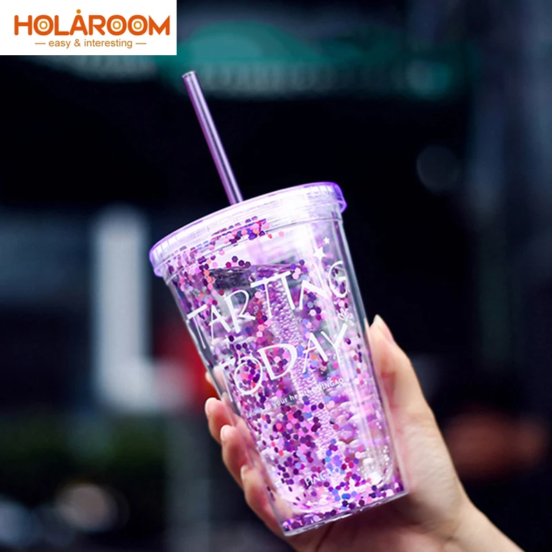 BlingBling 450ML Summer bottle Double Plastic bottle with a Straw Water Bottle for Outdoor School Creative Eco-Friendly bottle
BlingBling 450ML Summer bottle Double Plastic bottle with a Straw Water Bottle for Outdoor School Creative Eco-Friendly bottle