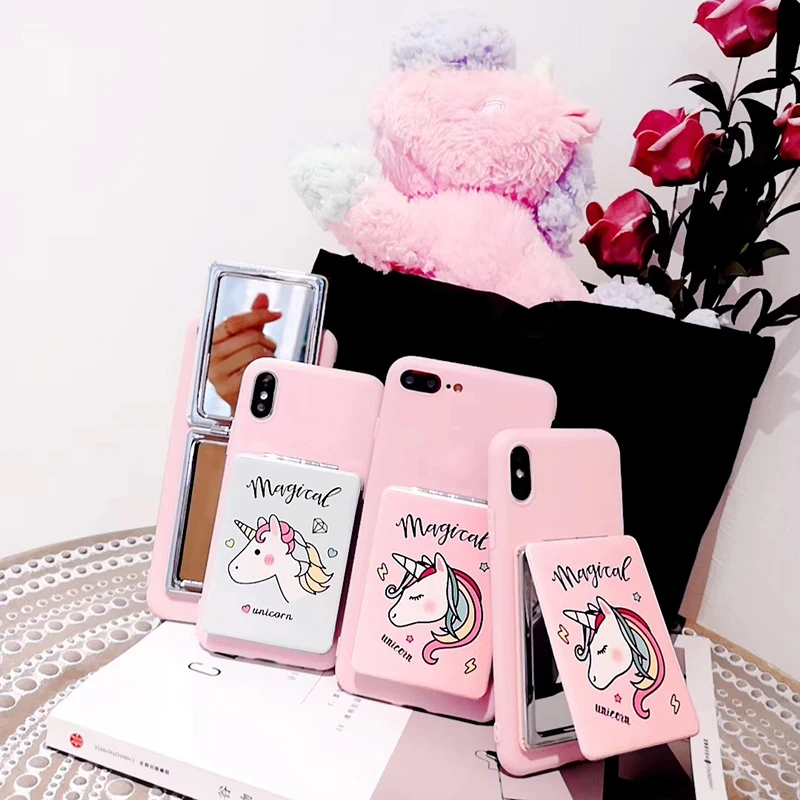 Luxury unicorn make up mirror silicone phone case for iphone 6 S 7 8 plus X XS XR MAX Pink girl cover for samsung S8 S9 Note 8 9
Luxury unicorn make up mirror silicone phone case for iphone 6 S 7 8 plus X XS XR MAX Pink girl cover for samsung S8 S9 Note 8 9
