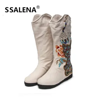Women Over Knee Boots Women Retro Flower Embroidered National High Booties Lady Winter Soft Sole Casual Boots Shoes B2637
Women Over Knee Boots Women Retro Flower Embroidered National High Booties Lady Winter Soft Sole Casual Boots Shoes B2637