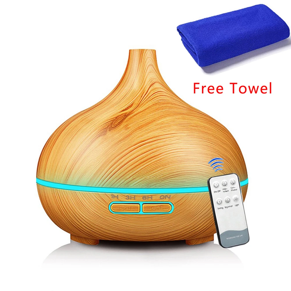 550ML Air Humidifier Aromatherapy Essential Oil Aroma Diffuser With Remote Control Wood Grain 7 Changing LED Lights For Home
550ML Air Humidifier Aromatherapy Essential Oil Aroma Diffuser With Remote Control Wood Grain 7 Changing LED Lights For Home