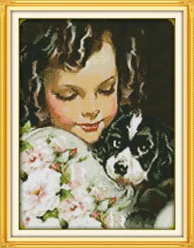Dog and lovely girl Printed Canvas DMC Counted Chinese Cross Stitch Kits printed Cross-stitch set Embroidery Needlework
Dog and lovely girl Printed Canvas DMC Counted Chinese Cross Stitch Kits printed Cross-stitch set Embroidery Needlework