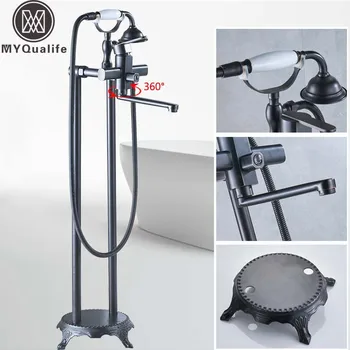 Luxury Floor Mounted Claw Bathtub Faucet Single Lever Long Nose Bathroom Bath Shower Set with Handshower Tub Mixer Taps
Luxury Floor Mounted Claw Bathtub Faucet Single Lever Long Nose Bathroom Bath Shower Set with Handshower Tub Mixer Taps